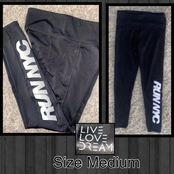 Live Love Dream Black Athletic leggings “RUN NYC”